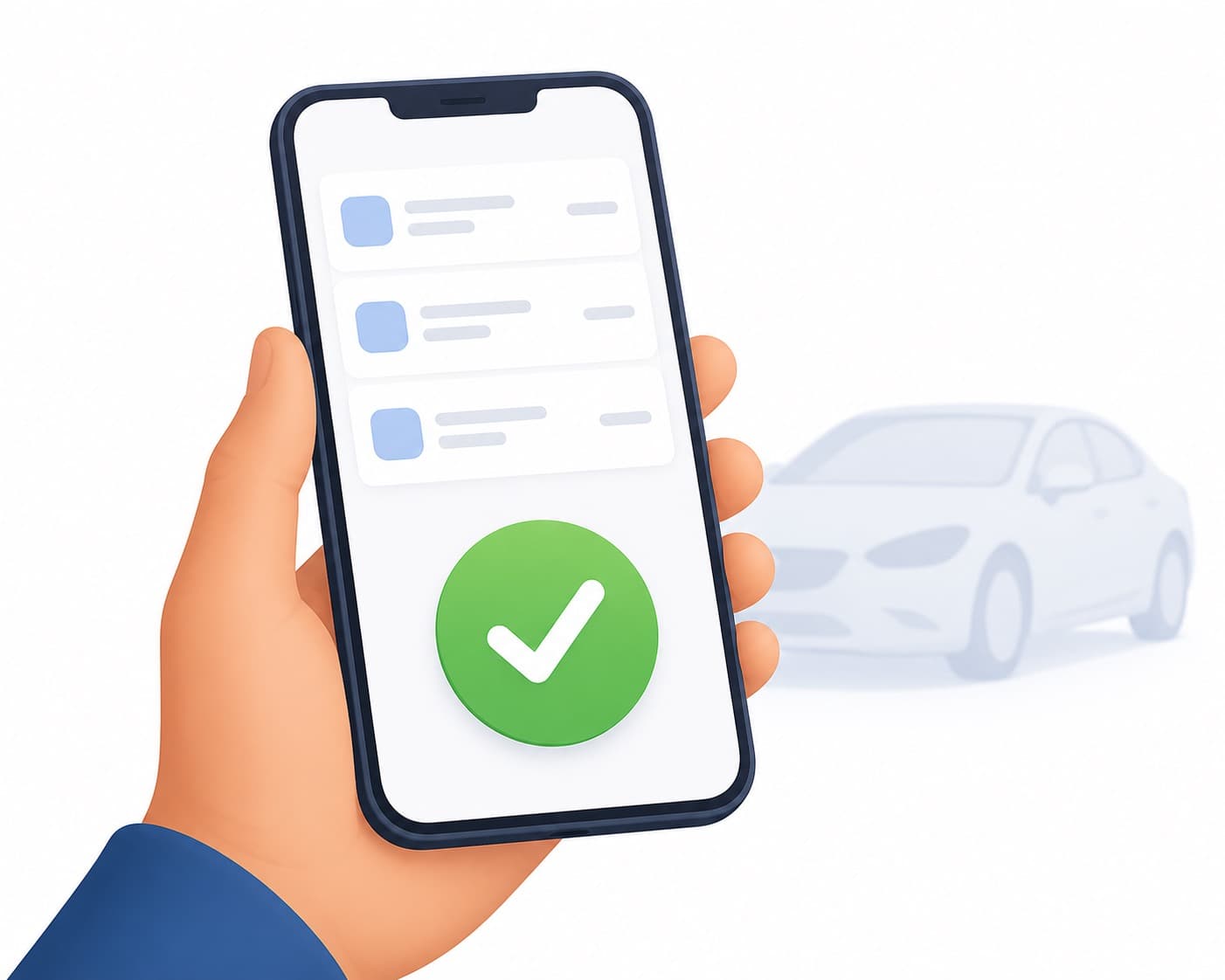 Customer reviewing and approving a garage estimate on a phone