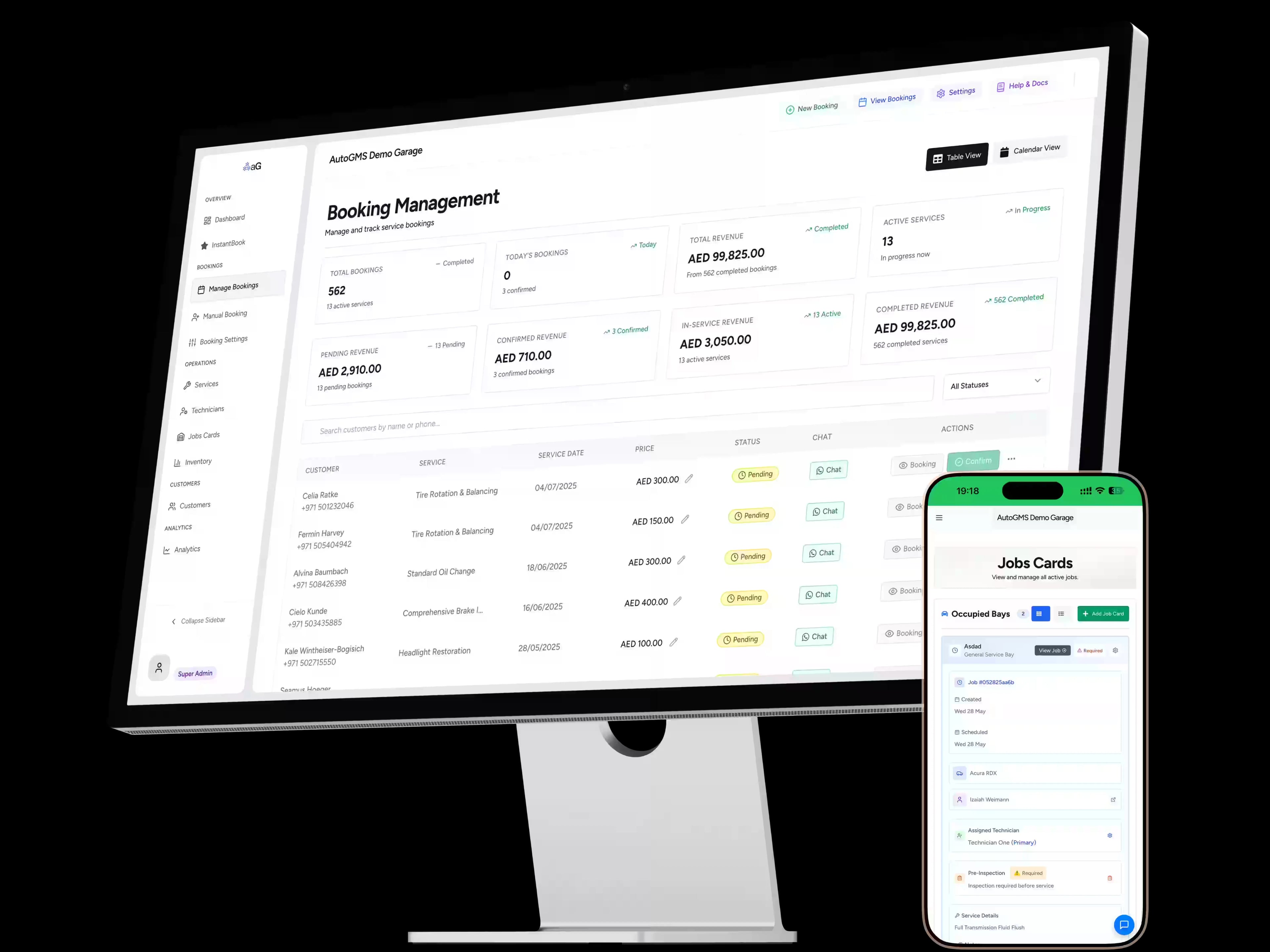 Shop Management Interface Garage Management Software for Auto Repair Shops | autoGMS