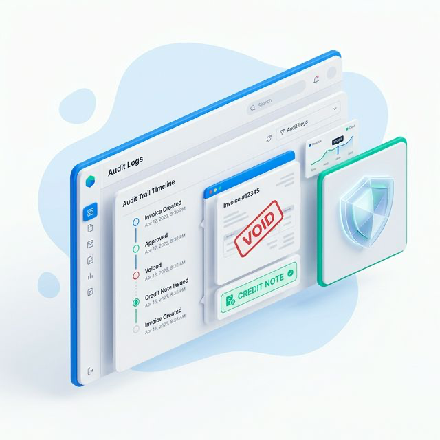 Invoice corrections and credit note workflow in autoGMS
